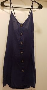 Strappy Navy Linen Mini Dress with Bow (XL 12-14)